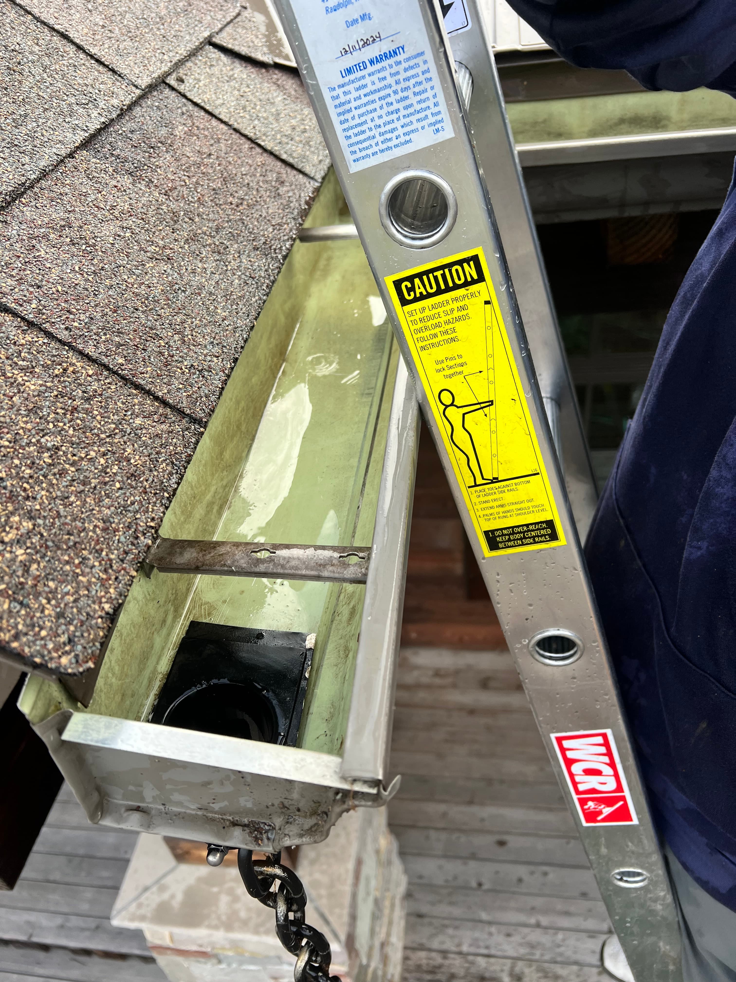 Gutter after cleaning with debris fully cleared