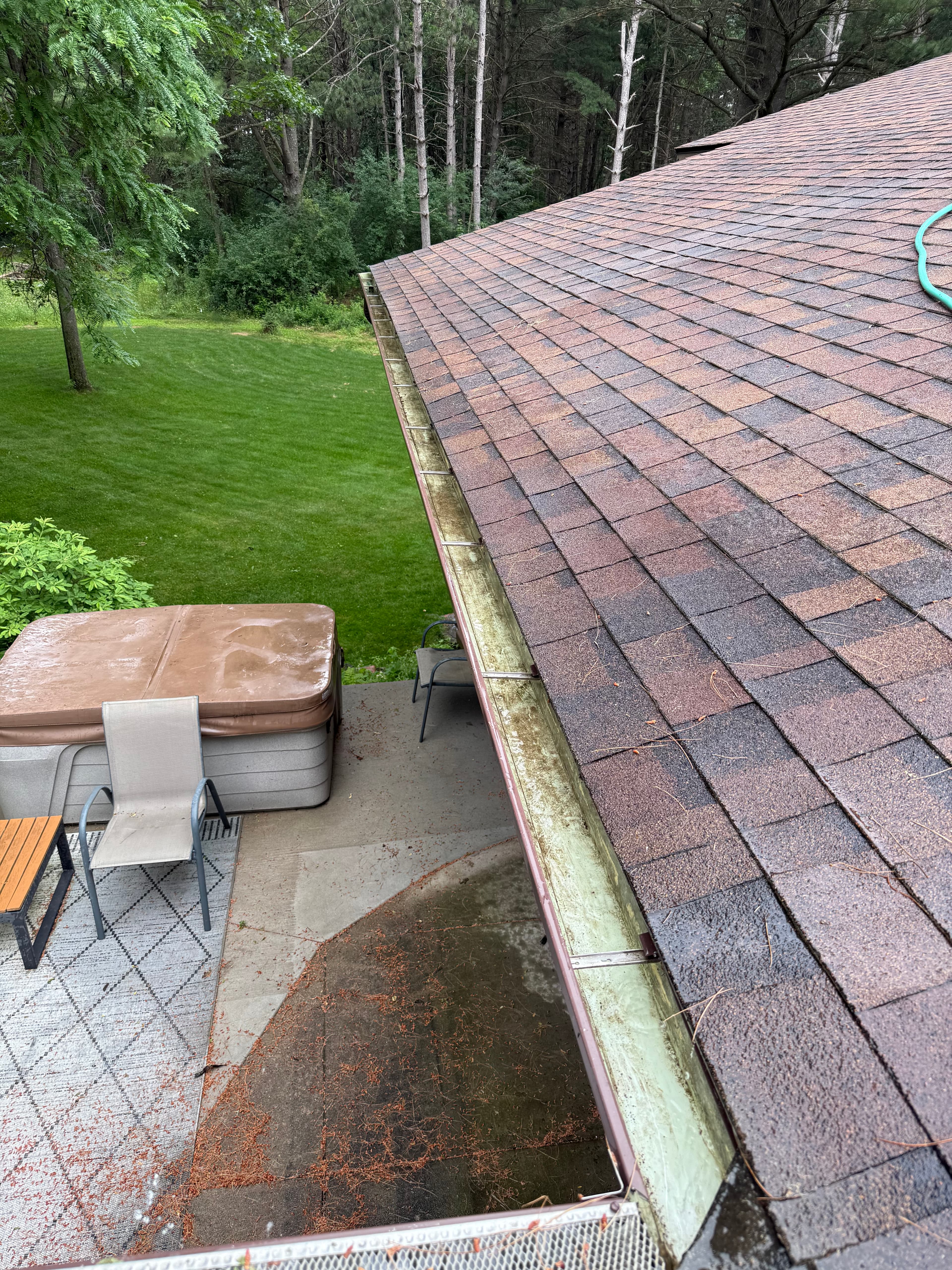 Gutter after cleaning with the channel cleared