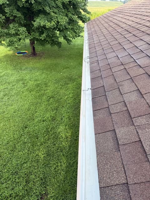 Gutter after cleaning with the obstruction removed