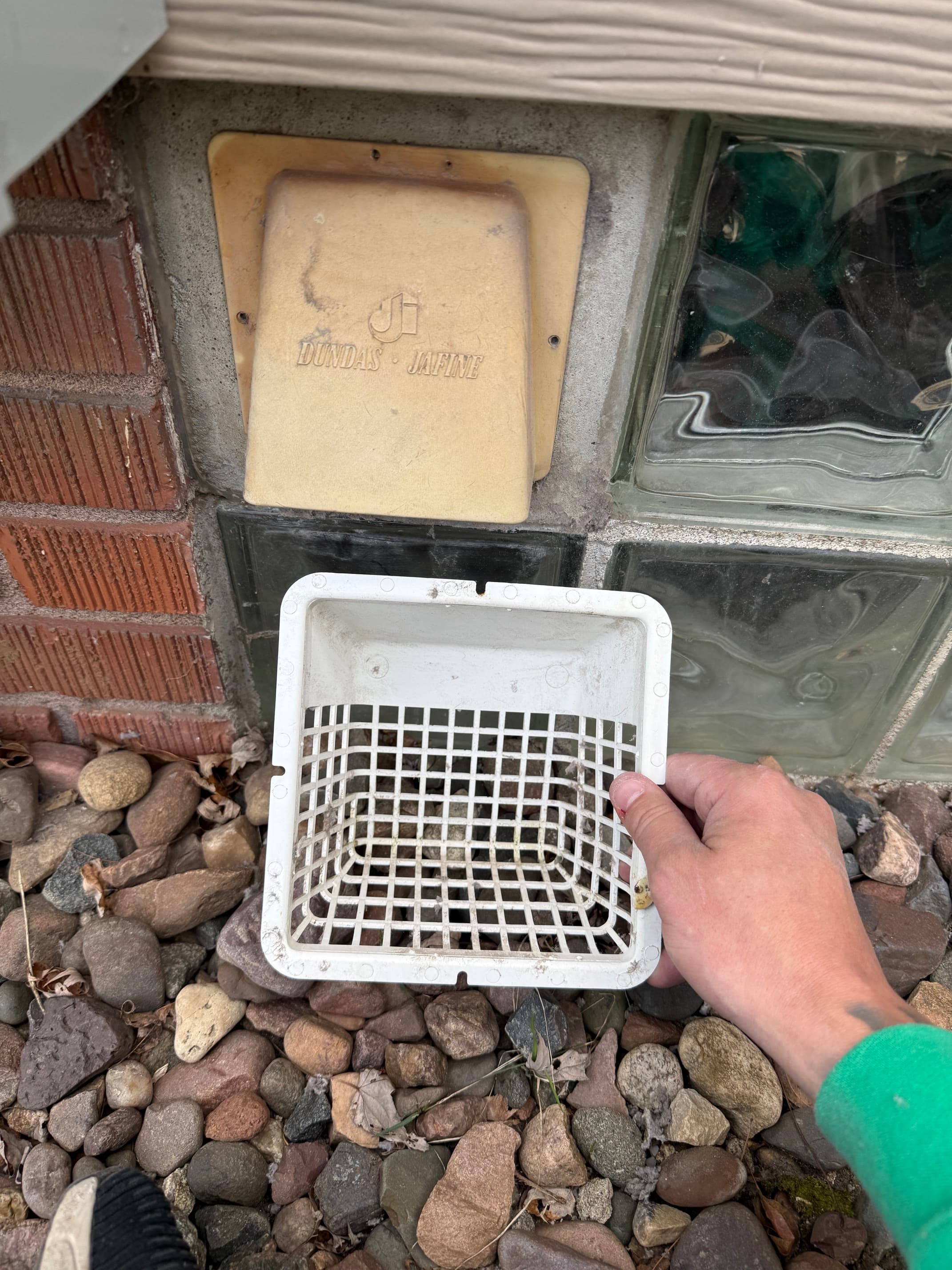 Dryer vent after cleaning with debris cleared out
