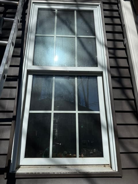 Window before professional cleaning from the new set