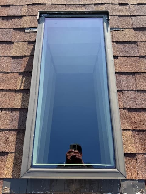 Window after professional cleaning with a brighter appearance